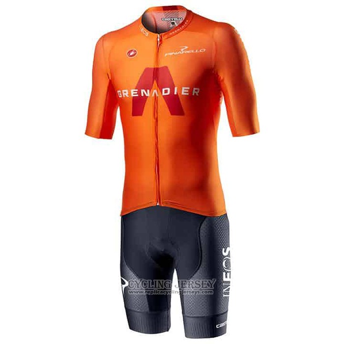 2021 Cycling Jersey Ineos Grenadiers Orange Short Sleeve And Bib Short